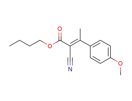 Molecular Structure of 28711-04-8 (butyl 2-cyano-3-(4-methoxyphenyl)-2-butenoate)