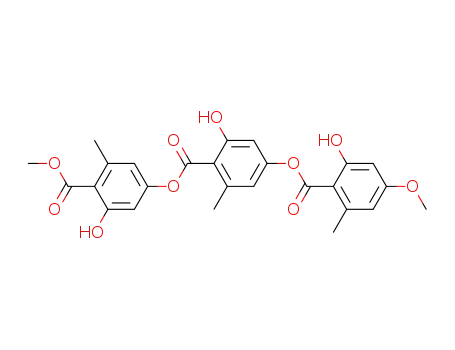 Molecular Structure of 570-07-0 (2-Hydroxy-4-[(2-hydroxy-4-methoxy-6-methylbenzoyl)oxy]-6-methylbenzoic acid 3-hydroxy-4-methoxycarbonyl-5-methylphenyl ester)