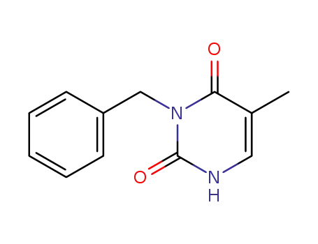 Molecular Structure of 21473-22-3 (2,4(1H,3H)-Pyrimidinedione, 5-methyl-3-(phenylmethyl)-)