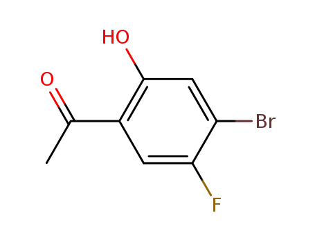 Molecular Structure of 865449-63-4 (1-(4-bromo-5-fluoro-2-hydroxyphenyl)ethanone)