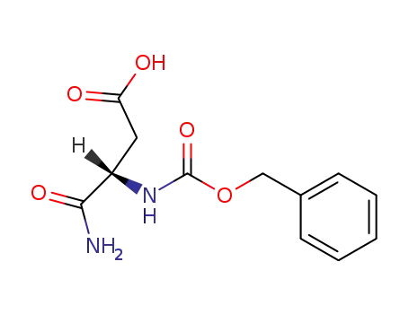 Molecular Structure of 23632-73-7 (Butanoic acid, 4-amino-4-oxo-3-[[(phenylmethoxy)carbonyl]amino]-, (S)-)