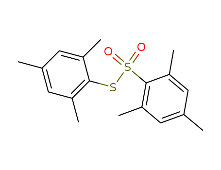 Molecular Structure of 39153-60-1 (Benzenesulfonothioic acid, 2,4,6-trimethyl-, S-(2,4,6-trimethylphenyl)
ester)