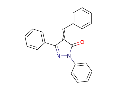 Molecular Structure of 36221-08-6 (3H-Pyrazol-3-one, 2,4-dihydro-2,5-diphenyl-4-(phenylmethylene)-)