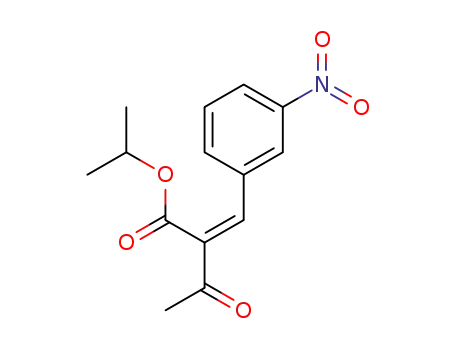 Molecular Structure of 118431-79-1 (2-[(3-nitrophenyl)methylene]-3-oxobutanoic acid,1-methylethyl ester)