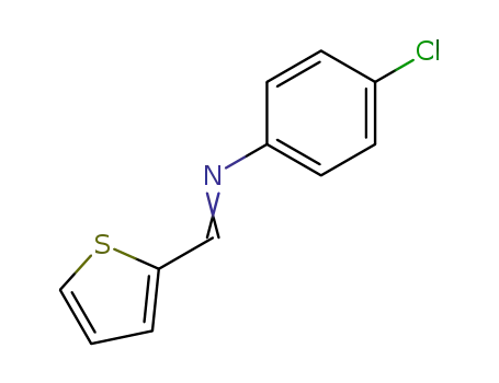 Molecular Structure of 13533-31-8 (4-chloro-N-[(E)-thiophen-2-ylmethylidene]aniline)