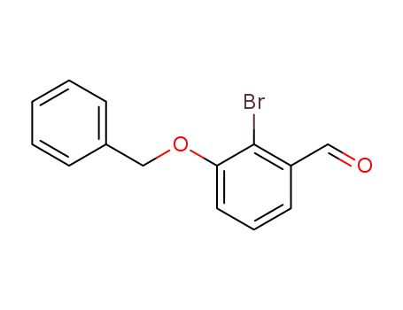 Molecular Structure of 158584-99-7 (Benzaldehyde, 2-bromo-3-(phenylmethoxy)-)