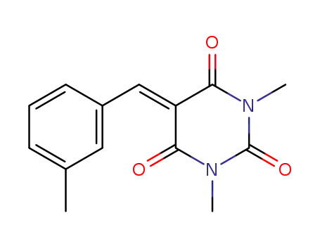 Molecular Structure of 61853-40-5 (2,4,6(1H,3H,5H)-Pyrimidinetrione,
1,3-dimethyl-5-[(3-methylphenyl)methylene]-)