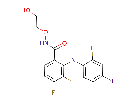 Molecular Structure of 391209-55-5 (Benzamide,
3,4-difluoro-2-[(2-fluoro-4-iodophenyl)amino]-N-(2-hydroxyethoxy)-)