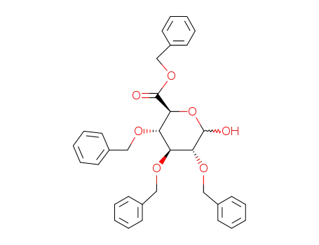 Molecular Structure of 4539-78-0 (2,3,4-Tri-O-benzyl-D-glucuronic acid benzyl ester)