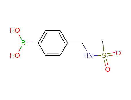Molecular Structure of 850568-38-6 ((4-METHANESULFONYLAMINOMETHYL)PHENYL BORONIC ACID)