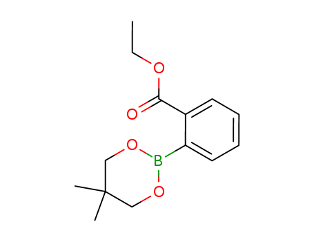 Click for larger view. Molecular Structure of 346656-34-6 (2-(2-CARBETHOXYPHENYL)-5,5-DIMETHYL-1,3,2-DIOXABORINANE)