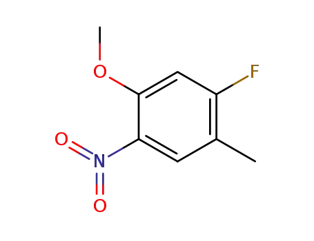 Molecular Structure of 314298-13-0 (Benzene,1-fluoro-5-methoxy-2-methyl-4-nitro-)