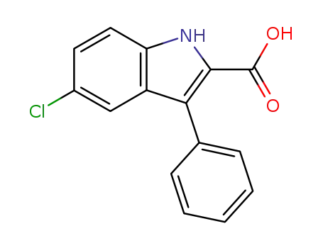 Molecular Structure of 21139-31-1 (5-CHLORO-3-PHENYL-1H-INDOLE-2-CARBOXYLIC ACID)