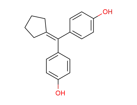 Molecular Structure of 66422-10-4 (Phenol, 4-[cyclopentylidene(4-hydroxyphenyl)methyl]-)