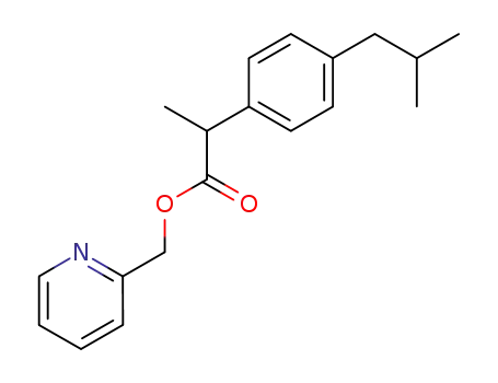 Molecular Structure of 64622-45-3 (2-pyridylmethyl 2-(4-isobutylphenyl)propionate)