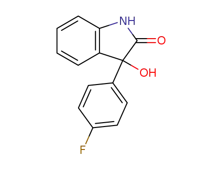 Molecular Structure of 79419-73-1 ((RS)-3-(4-fluorophenyl)-3-hydroxy-indolin-2-one)