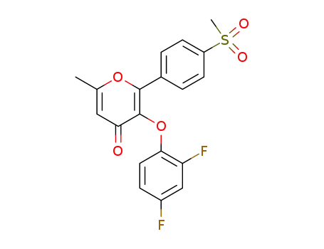 Molecular Structure of 263241-77-6 (4H-Pyran-4-one,
3-(2,4-difluorophenoxy)-6-methyl-2-[4-(methylsulfonyl)phenyl]-)