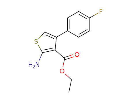 Molecular Structure of 35978-33-7 (ETHYL 2-AMINO-4-(4-FLUOROPHENYL)THIOPHENE-3-CARBOXYLATE)