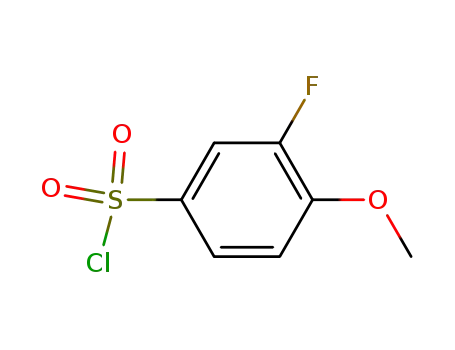 Molecular Structure of 67475-55-2 (Benzenesulfonyl chloride, 3-fluoro-4-methoxy- (9CI))