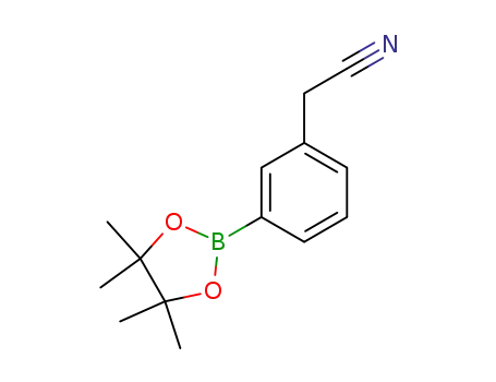 Molecular Structure of 396131-82-1 ((3-CYANOMETHYLPHENYL)BORONIC ACID, PINACOL ESTER)