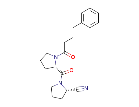 Molecular Structure of 796874-99-2 (2-Pyrrolidinecarbonitrile,
1-[[(2S)-1-(1-oxo-4-phenylbutyl)-2-pyrrolidinyl]carbonyl]-, (2S)-)