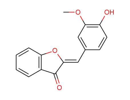 Molecular Structure of 5438-61-9 (2-(4-hydroxy-3-methoxybenzylidene)-1-benzofuran-3(2H)-one)