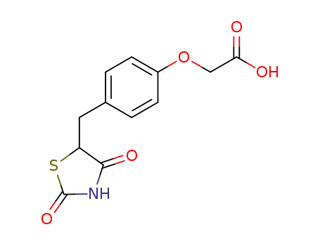 Molecular Structure of 179087-93-5 (Acetic acid, 2-[4-[(2,4-dioxo-5-thiazolidinyl)methyl]phenoxy]-)