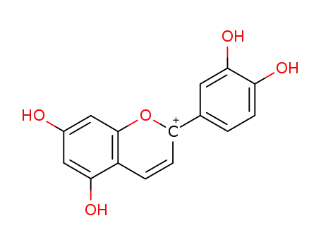 Molecular Structure of 16975-93-2 (4',5,7-tetrahydroxyflavylium)