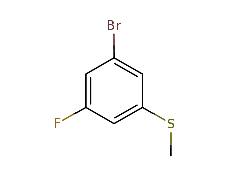 Molecular Structure of 453566-03-5 (Benzene, 1-bromo-3-fluoro-5-(methylthio)-)