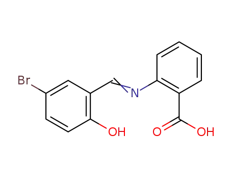 Molecular Structure of 57039-60-8 (Benzoic acid, 2-[[(5-bromo-2-hydroxyphenyl)methylene]amino]-)