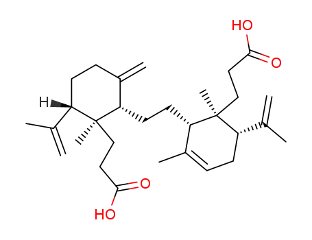 Molecular Structure of 19954-99-5 ((1R)-2α-[2-[(1S,2S,3S)-2-(2-Carboxyethyl)-2-methyl-6-methylene-3-(1-methylethenyl)cyclohexyl]ethyl]-1,3-dimethyl-6α-(1-methylethenyl)-3-cyclohexene-1-propionic acid)