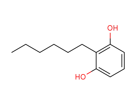 Molecular Structure of 5673-09-6 (2-hexylbenzene-1,3-diol)