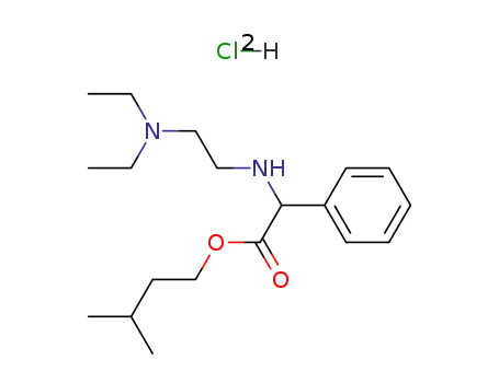 Molecular Structure of 5892-41-1 (isopentyl alpha-(2-diethylaminoethylamino)phenylacetate dihydrochloride)