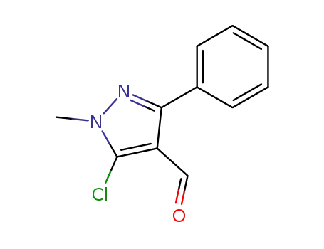 Molecular Structure of 883-38-5 (5-CHLORO-1-METHYL-3-PHENYL-1H-PYRAZOLE-4-CARBALDEHYDE)