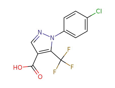 Molecular Structure of 98534-80-6 (2-(4-CHLOROPHENYL)-3-(TRIFLUOROMETHYL)PYRAZOLE-4-CARBOXYLIC ACID)
