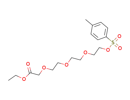 Molecular Structure of 118988-05-9 (Acetic acid,
[2-[2-[2-[[(4-methylphenyl)sulfonyl]oxy]ethoxy]ethoxy]ethoxy]-, ethyl ester)