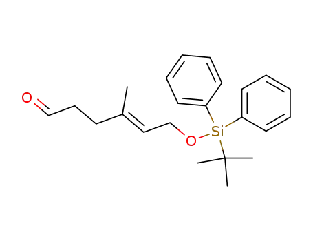 Molecular Structure of 139109-02-7 (4-Hexenal, 6-[[(1,1-dimethylethyl)diphenylsilyl]oxy]-4-methyl-, (E)-)