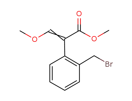 Molecular Structure of 107048-59-9 (2-(Bromomethyl)-alpha-(methoxymethylene)benzeneacetic acid methyl ester)