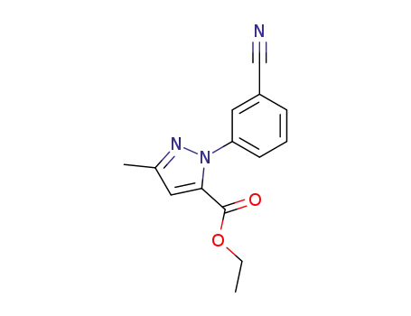 Molecular Structure of 209958-57-6 (2-(3-cyano-phenyl)-5-methyl-2H-pyrazole-3-carboxylic acid ethyl ester)