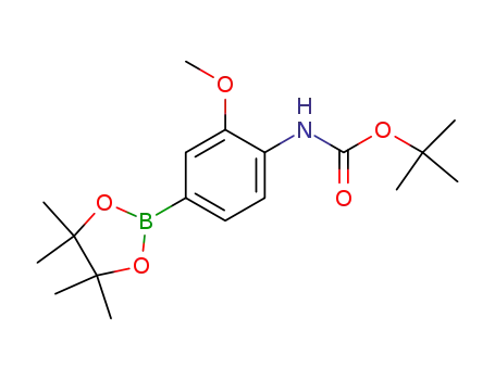 Molecular Structure of 262433-02-3 (4-(TERT-BUTOXYCARBONYLAMINO)-3-METHOXYPHENYLBORONIC ACID, PINACOL ESTER)