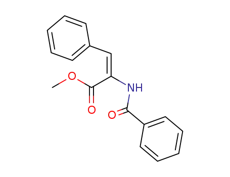 Molecular Structure of 13257-30-2 (2-Propenoic acid, 2-(benzoylamino)-3-phenyl-, methyl ester, (E)-)