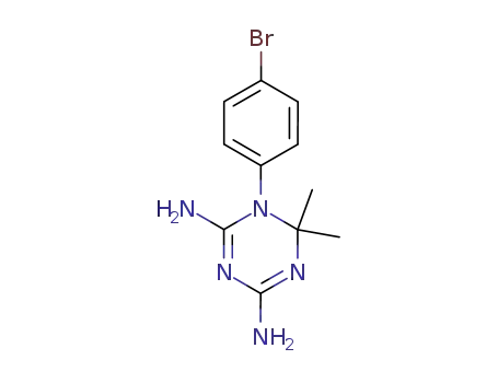 Molecular Structure of 3567-84-8 (1,3,5-Triazine-2,4-diamine,
1-(4-bromophenyl)-1,6-dihydro-6,6-dimethyl-)