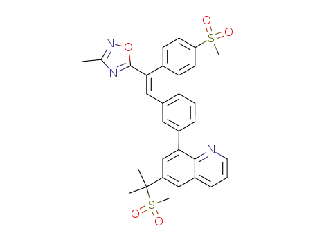 Molecular Structure of 346629-30-9 (6-(1-METHANESULFONYL-1-METHYL-ETHYL)-8-(3-[(E)-2-(4-METHANESULFONYL-PHENYL)-2-(3-METHYL-[1,2,4]OXADIAZOL-5-YL)-VINYL]-PHENYL)-QUINOLINE)