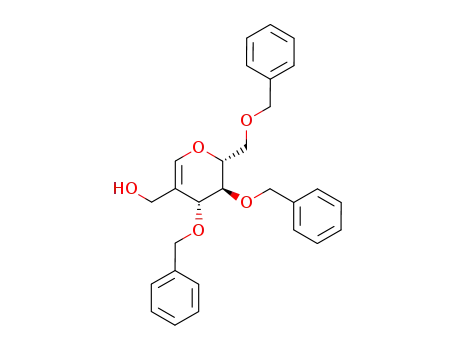 1,5-anhydro-3,4,6-tri-O-benzyl-2-deoxy-2-hydroxymethyl-D-arabino-hex-1-enitol