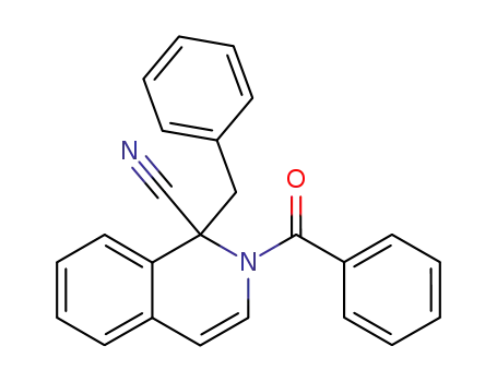 Molecular Structure of 16576-35-5 (2-benzoyl-1-benzyl-1,2-dihydro-1-isoquinolinecarbonitrile)
