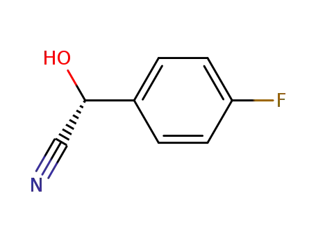 Molecular Structure of 149952-37-4 (Benzeneacetonitrile, 4-fluoro-alpha-hydroxy-, (alphaR)- (9CI))