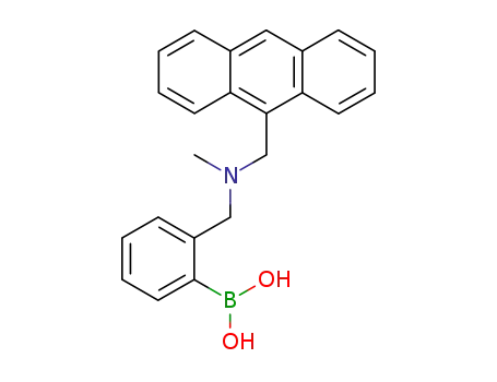 Molecular Structure of 156742-45-9 (Boronic acid, [2-[[(9-anthracenylmethyl)methylamino]methyl]phenyl]-)