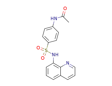 Molecular Structure of 16082-65-8 (N-(4-(N-(quinolin-8-yl)sulfamoyl)phenyl)acetamide)