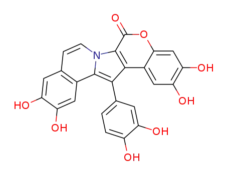 Molecular Structure of 115982-22-4 (6H-[1]Benzopyrano[4',3':4,5]pyrrolo[2,1-a]isoquinolin-6-one,14-(3,4-dihydroxyphenyl)-2,3,11,12-tetrahydroxy-)