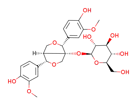 Molecular Structure of 81495-71-8 (1-Hydroxypinoresinol 1-O-glucoside)